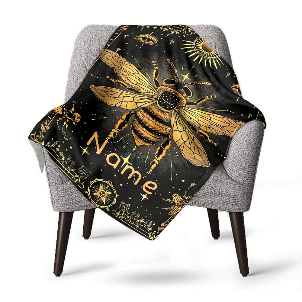 Bee Home Customize Your Name Blankets Comfortable Soft Lightweight Allseason Multipurpose Blanket For Picnics Sofas Offices Beds Living Rooms Perfect