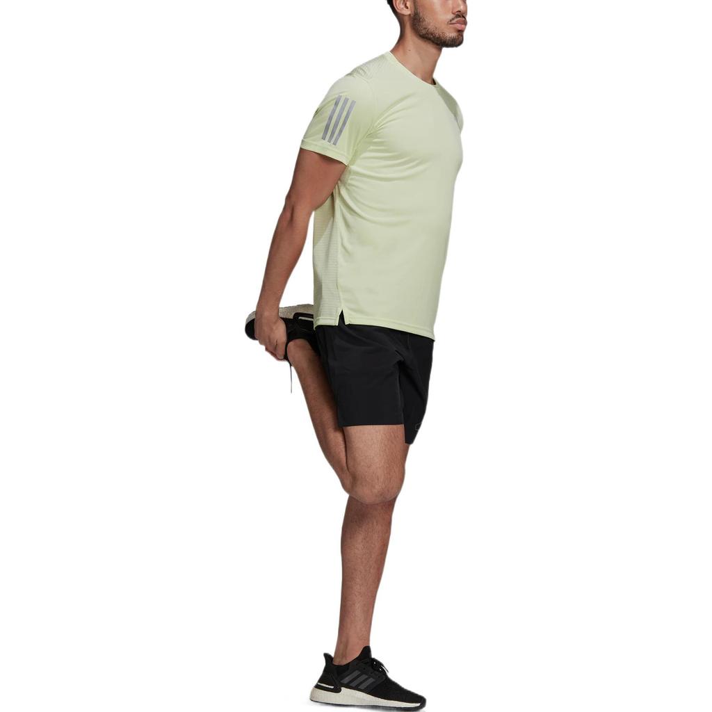 adidas T Shirts Men's Green Crew Neck Moderate Straight Fit HB7441