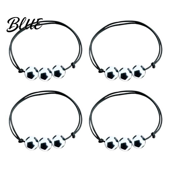 Black Cord Sports Bracelet 4 Pcs Balls Braided Rope Bracelets Adjustable String Bracelet Handmade Woven Team Jewelry Gifts for Men Women Simple