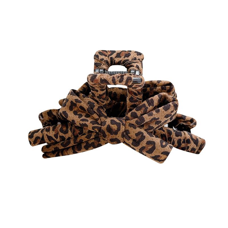 Vintage Sweet Cool Spice Girl Wind Puppy Leopard Print Hairpin Female Delicate Shark Clip Personalized Hair Accessories Headgear