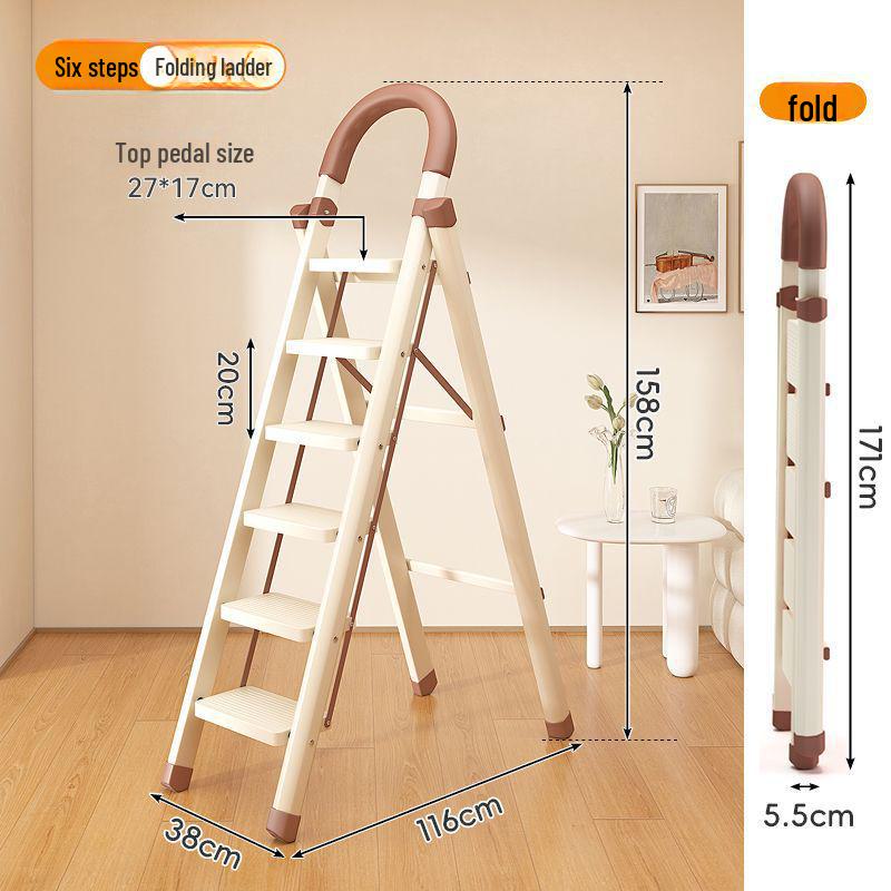 Multifunctional Folding Carbon Steel Ladder and Clothes Drying Rack