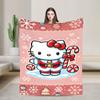 kawaii Hello Kitty Blanket Cute Cartoon Flannel Throw Blankets Home Couch Portable Lightweight Bedspreads