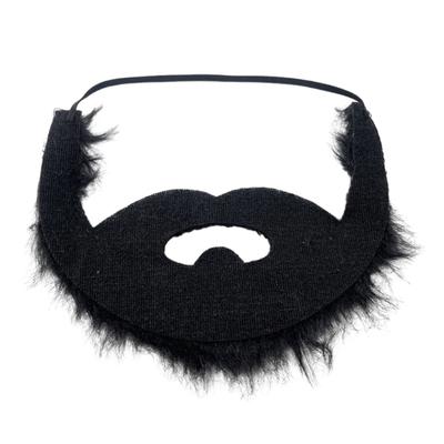 Black Fake Beard Moustache, Halloween & Christmas Beard with Mustache for Adult