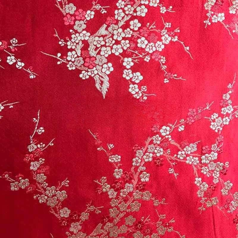 Wide 150cm Imitation Three Five Brocade Brocade Jacquard Fabrics Red and Black for Sewing Cheongsam DIY Bag Clothing Materia