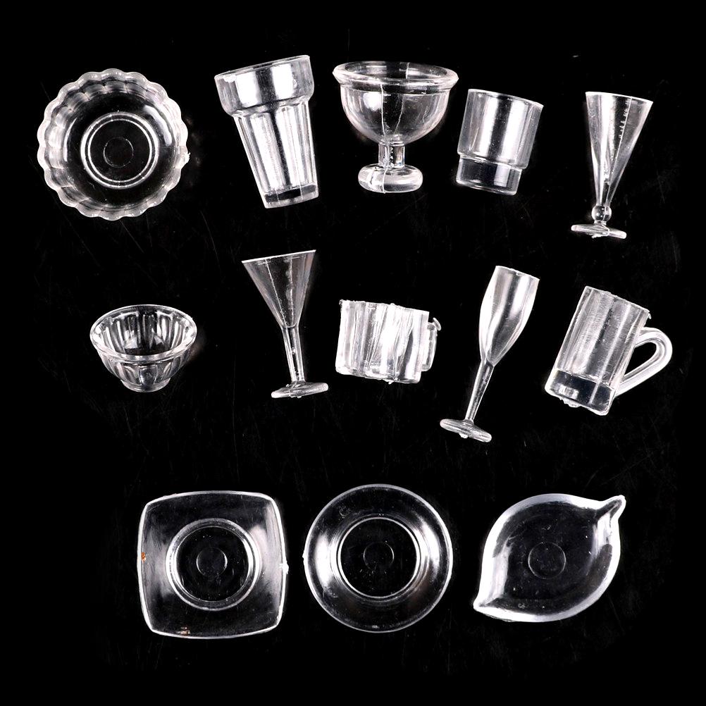 

13/17Pcs/lot 1:12 Scale Board Cup Dish Bowl Tableware Collection Dollhouse Miniature Toy Doll Food Kitchen Living Room Accessories