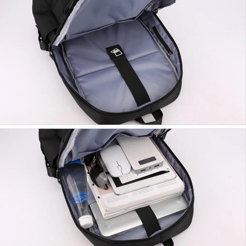Men School Backpack Waterproof Nylon Backpacks USB Charging Laptop Backbags Large Capacity Rucksack for Books Outdoor Travel
