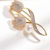 2024 Broche de Lujo Avanzado 2023 Nueva Flor de Tulipán Diseño Elegante Sentido Rosa Piedra Blanca Joyería