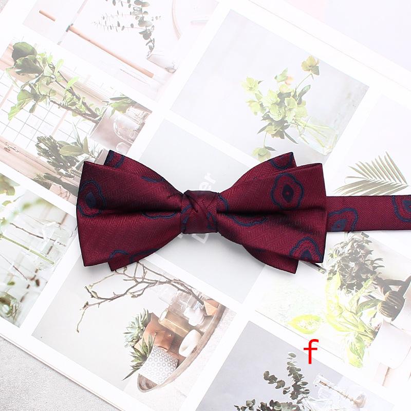 Men'S Wedding Dress Bow Tie Wedding Dress Shooting Chinese Personality Burgundy Bow Tie Double Bow Tie