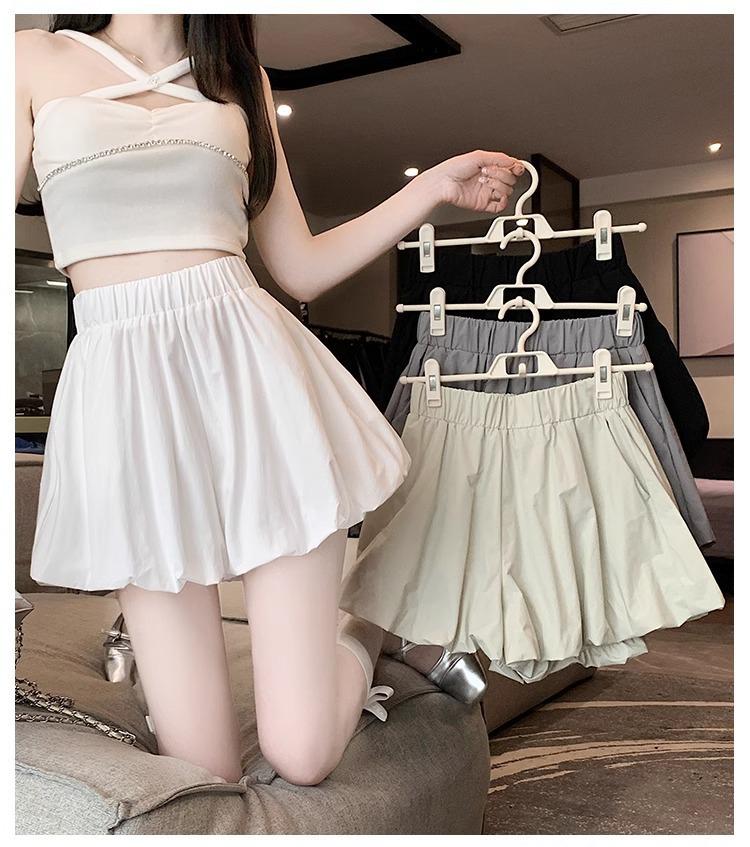 White Cloud High-Waist Slim Puffy Lantern Skirt 2024