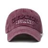 Unisex ISLAND Letter Patch Washed Baseball Cap Spring Autumn Outdoor Adjustable Sunscreen Hat