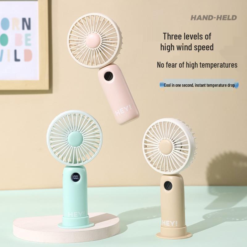 Smart USB Rechargeable Handheld Mini Fan with Digital Display
