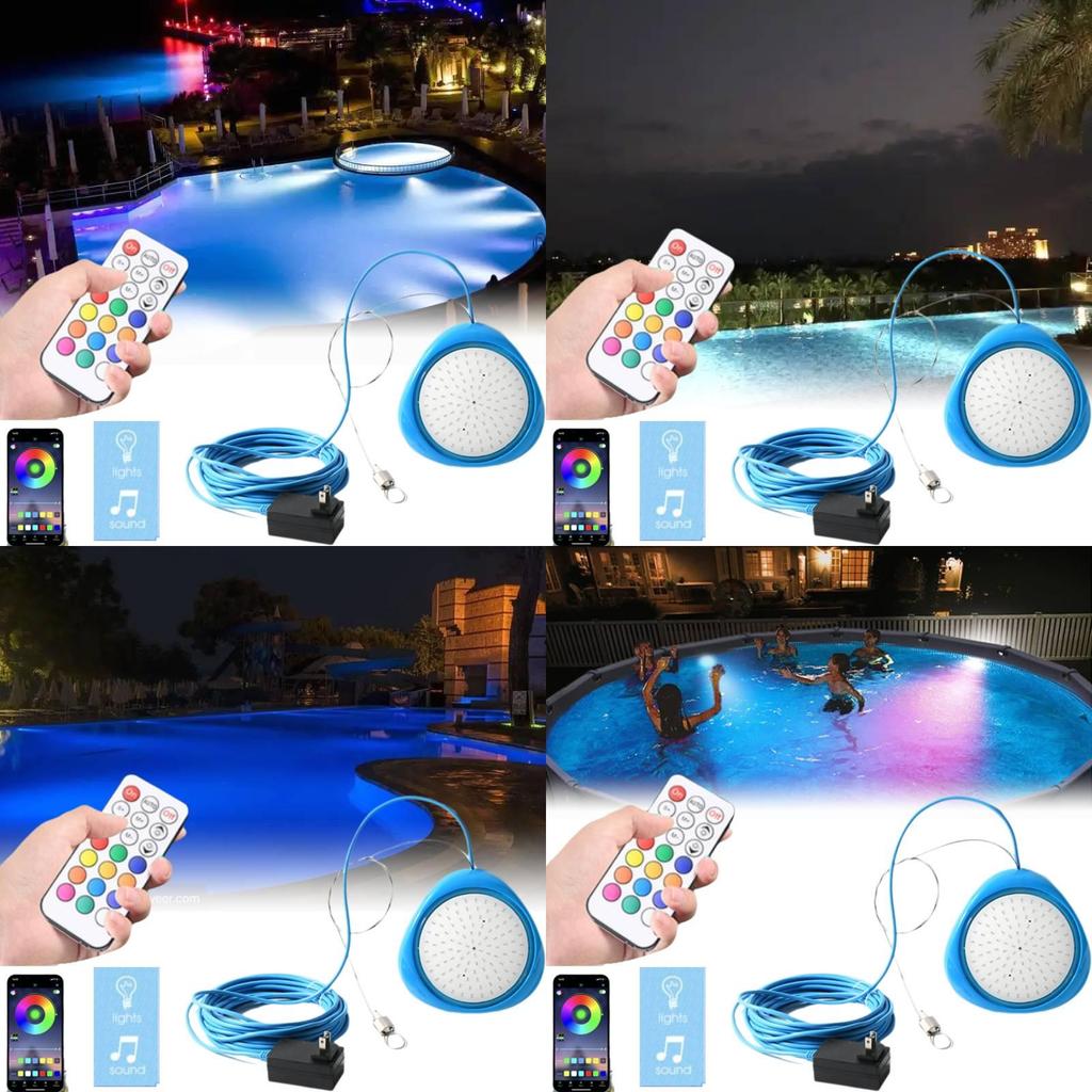 Vielseitige Bluetooth-App-gesteuerte LED-Poolleuchte mit beeindruckender Mehrfarbenbeleuchtung für jeden Pool