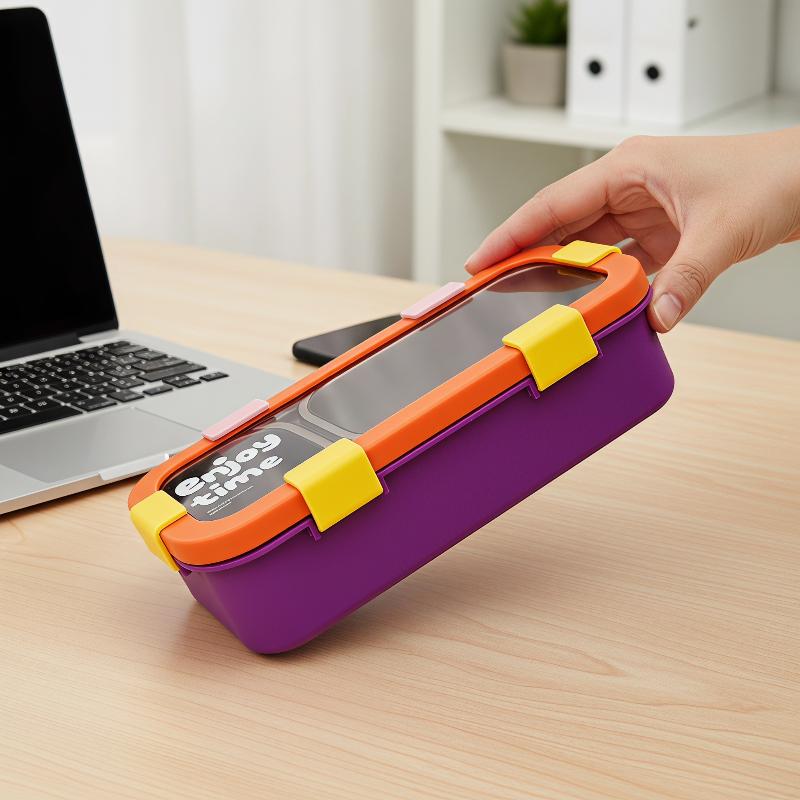 Rectangular Stainless Steel Lunch Box Removable Divided Compartments Portable Food Safe for Camping Picnic School Work