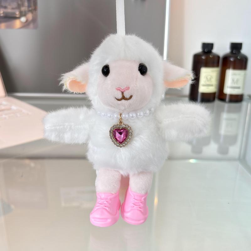 Cute Fluffy Lamb Plush Keychain With Boots Keyring Lovely Sheep Doll Keyring Bag Pendant Decoration For 2027 New Year Gifts