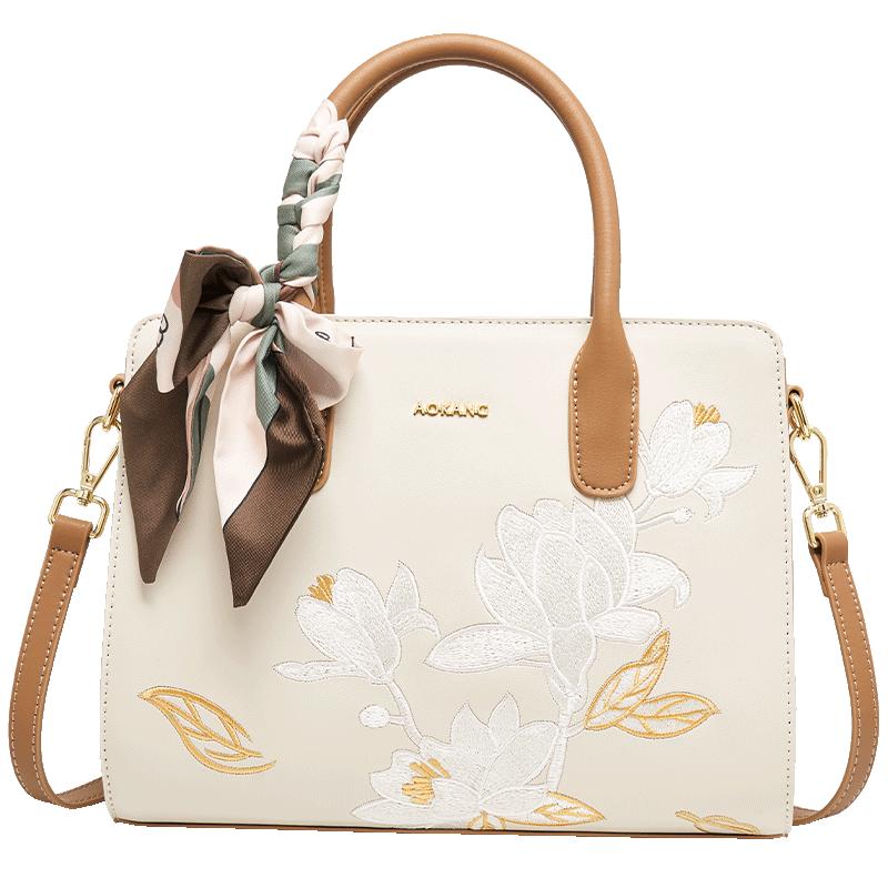 Aokang Women's Handbag, Cowhide Leather, Trendy Mom Bag, Large Capacity Tote Bag, Crossbody Shoulder Bag, Birthday Gift for Mom Or Wife