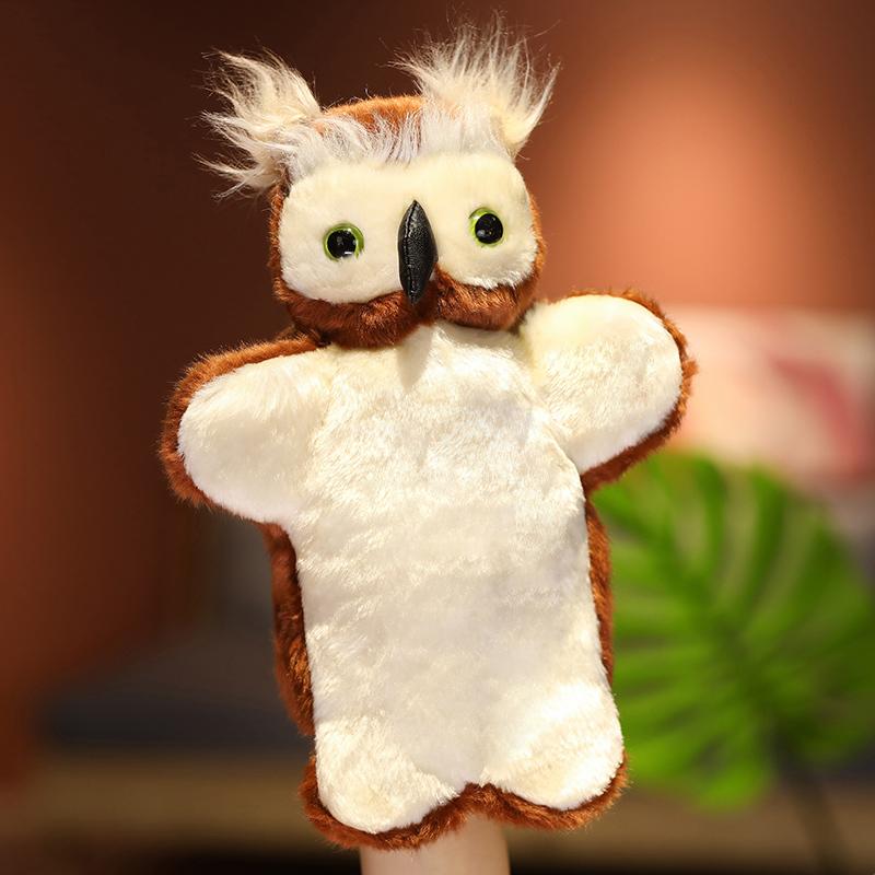 28m Cartoon Animal Plush Hand Puppet Kawaii Rabbit Cat Pig Tortoise Frog Owl Dog Monkey Plushie Interactive Story Prop Gift