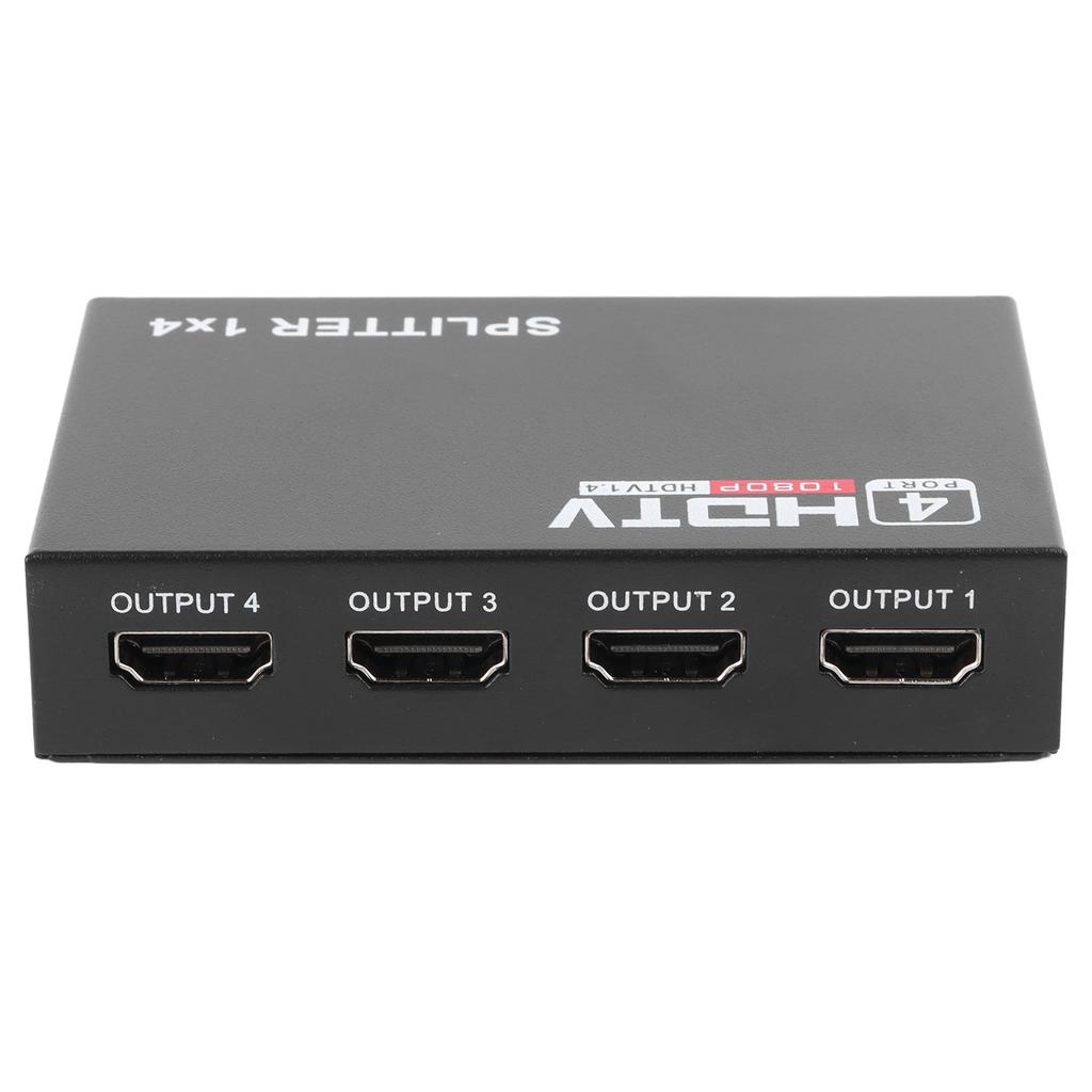 Video Splitter 1 Eingang 4 Ausgänge 1080P Unterstützt Plug and Play USB-Stromversorgung Legierungsgehäuse HD-Splitter für