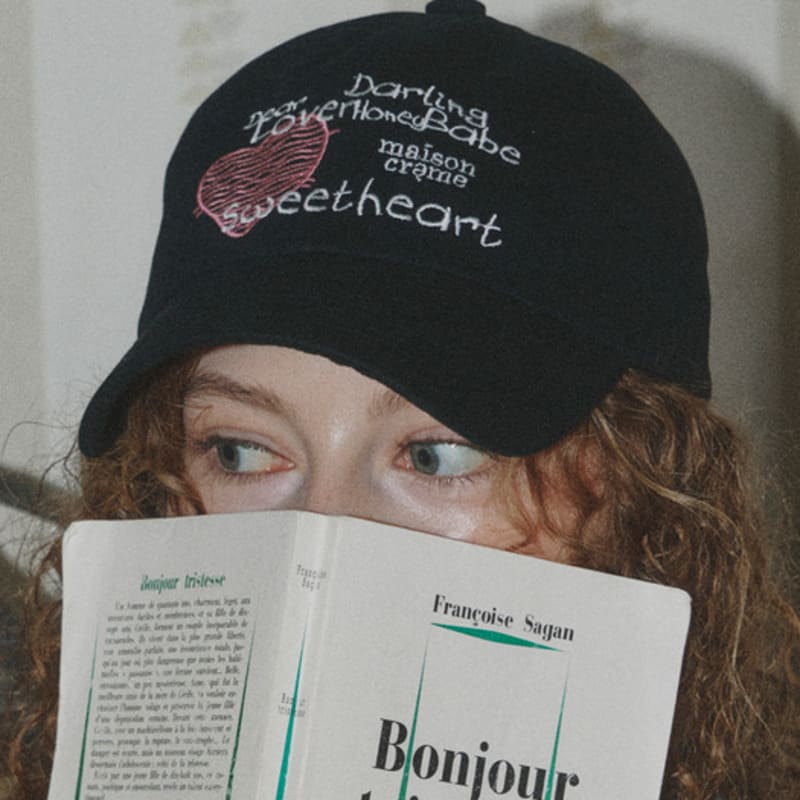 

maison creme Lovers Ball cap_Black Black