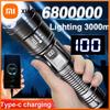 Xiaomi Super Bright LED Flashlight High Power Long Range USB Rechargeable Tactical Torch Outdoor Waterproof Camping Fishing Lantern