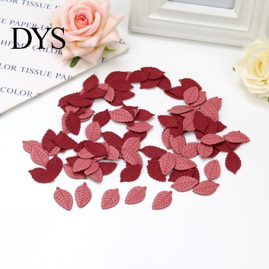 Fresh-keeping 100Pcs Artificial Leaves Realistic Colorful Versatile Simulation Embossing Mini Fabric Photography Props Tree