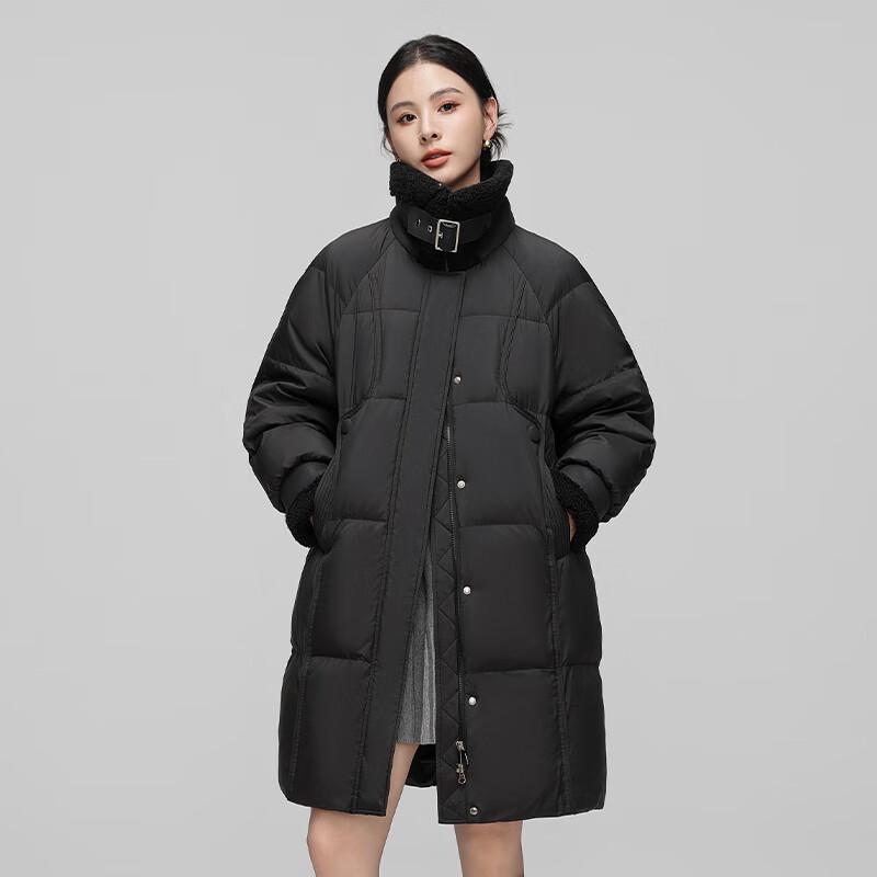 XueZhongFei Women's 2025 Winter Mid-Length Down Jacket with Fur Collar