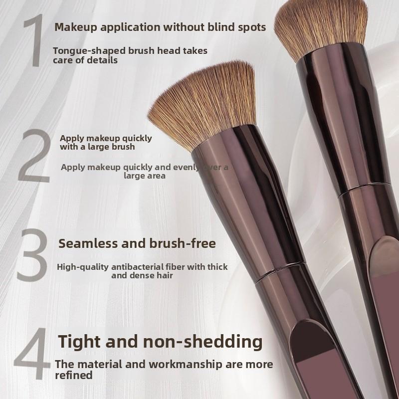 New single round head/flat head foundation brush, seamless concealer, do not eat powder soft hair dense beauty tool now