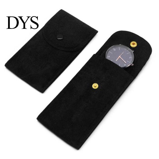 Bracelet Storage Bag Watch Anti-wear Anti-scratch Shock-proof Press Button Short Velvet Necklace Snap Design Portable Jewelry Packing Pouch Daily Use