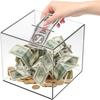 Large Capacity Cannot Be Opened Transparent Money Saving Box Cube Coins Container Piggy Bank
