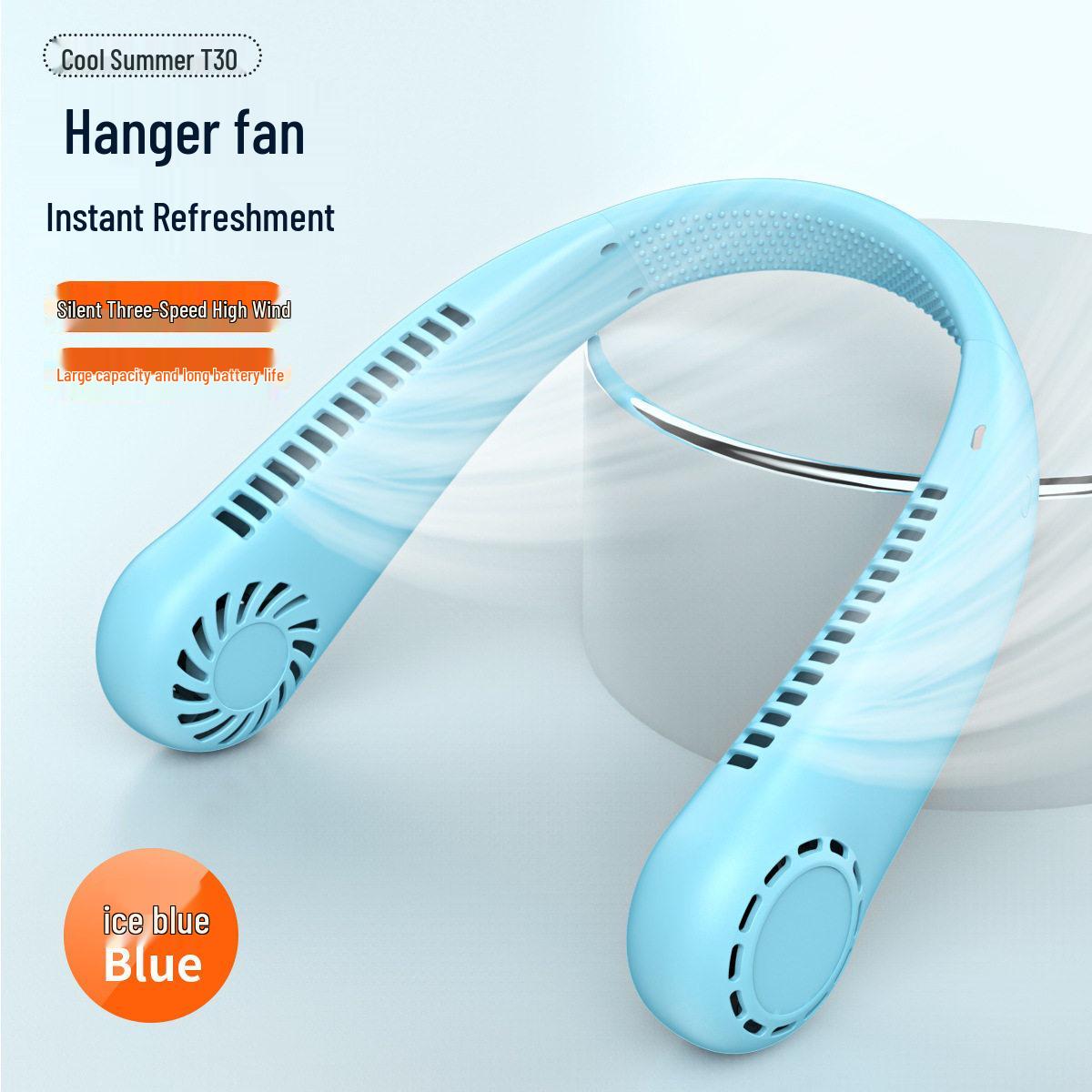 USB Rechargeable Leafless Neck Fan: Portable, Silent, Ideal for Dorms & Outdoors