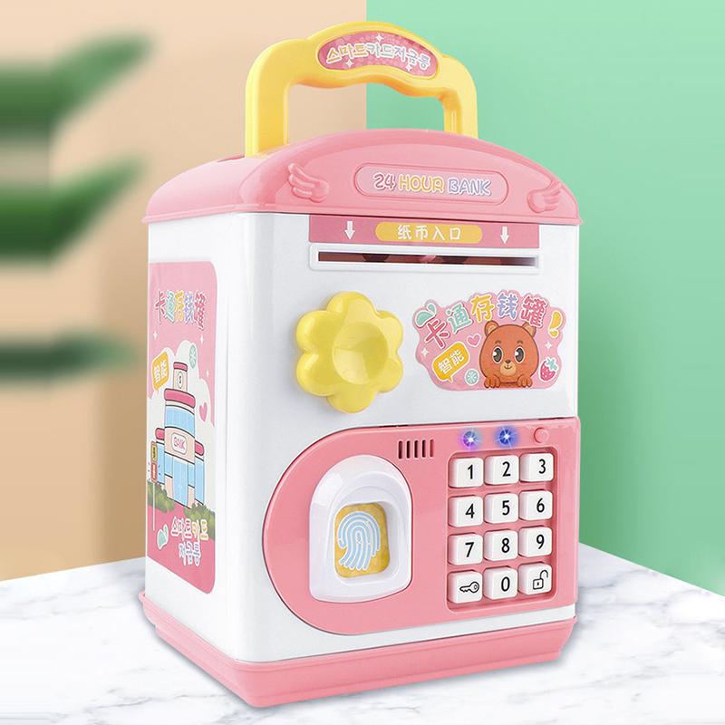 

Children s Toy Password Fingerprint Smart Cartoon Music Light Piggy Bank Smart Piggy Bank Automatic Piggy Bank