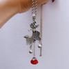 JMXD-Vintage Nanhong Lotus Tassel Necklace Pendant Versatile Simple Sweater Chain Long Pendant Accessories