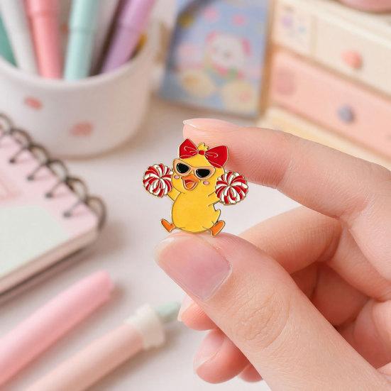 Spilla Tecnologia Smalto, Spilla Forma Anatra Cheerleader Cartone Animato Anime, Spilla Piccola Robusta per Uniformi Scolastiche Borse Usura Quotidiana