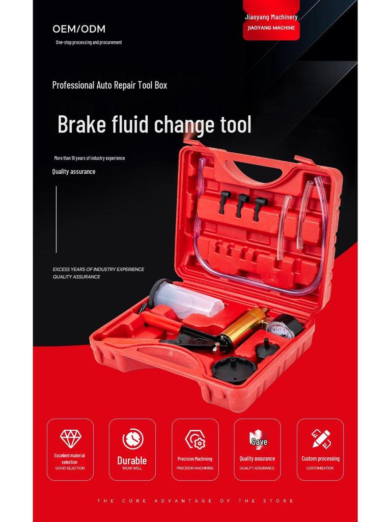 Dual-Use Manual Vacuum Pump for Brake Fluid Repairs