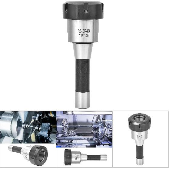 R8-ER40 7/16in-20UNF Collet Chuck Holder, Milling Machine Collet Chuck, Steel