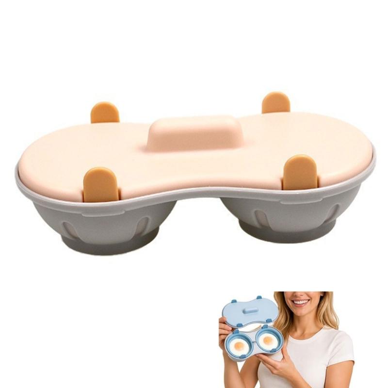 Polypropylene Microwave Egg Cooker with Molded Body, Rounded Profile, Covered Compartments, and Home Breakfast Use