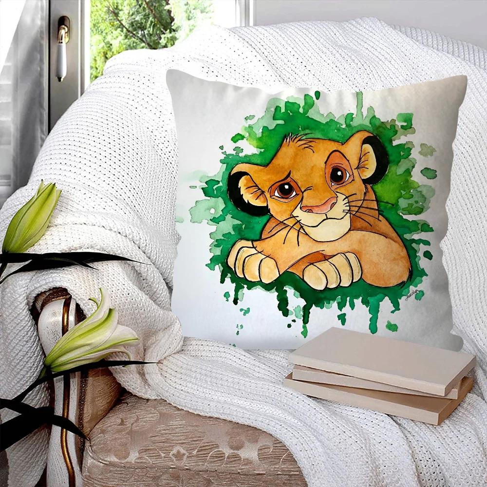 1PC Cartoon Simba lion king Pillow Case Sofa Decorative Home Double-sided Printing Short Plush Cute Cushion Cover
