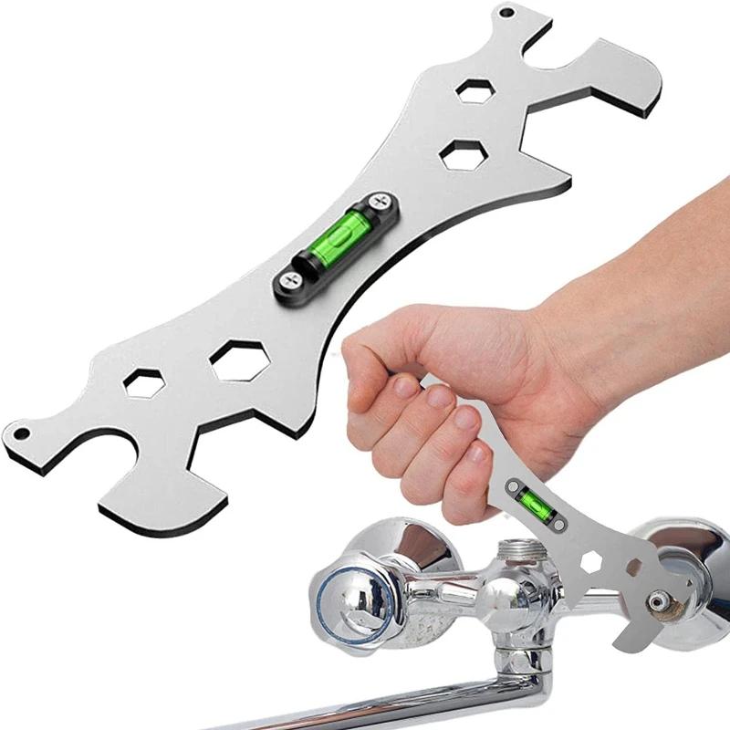 Multifunkční klíč Univerzální trubka Instalatérství Šestihran Mechanický Koupelnový Instalatér Pravítko Měřící nástroje Oprava kohoutku