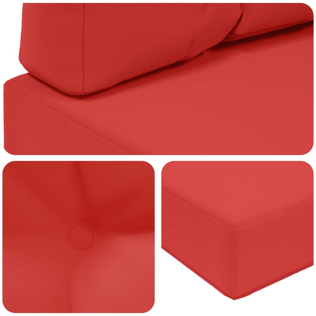 Outdoor Sofa Cushions 3 Pcs Red Polyester