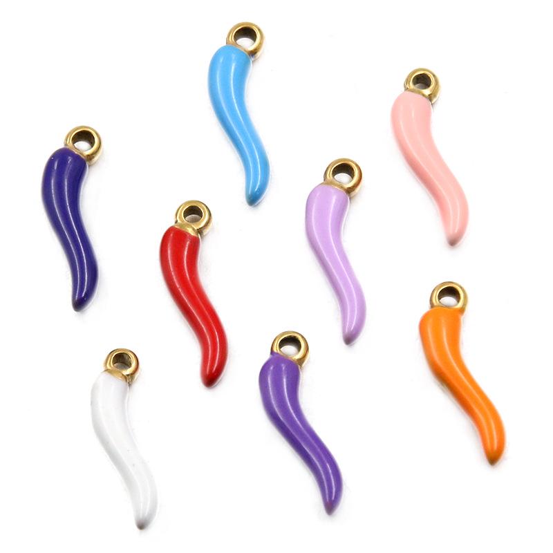 Stainless Steel Small Chili Pepper Simulation Pendant - 2 Styles (6x20mm) Handmade DIY Ornament