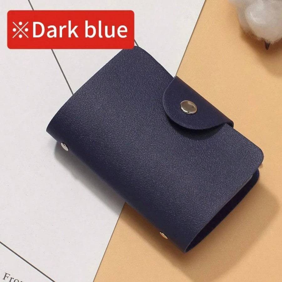 Business Card Holder Anti-Theft ID Credit Card Holder Fashion Women's 24 Cards Slim PU Leather Pocket Case Coin Purse Wallet for Women Card