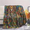 1Pc Mandalapainting Print Flannel Blanket, High Quality Comfortable for All Seasons, Home Decor, Warmth and Comfort, Perfect for Christmas Gifts
