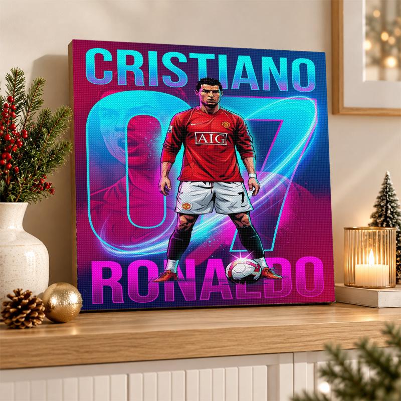 Cristiano Ronaldo Diamantmalerei Set 5D Vollbohrer DIY Diamantmosaik Wandkunst Heimdekoration