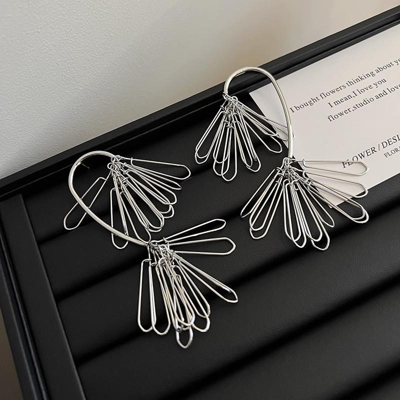 

Серьги-кисточки HangZhi U-образной формы в европейском американском стиле, большие модные вечерние украшения-подарок для женщин, новые серебряный