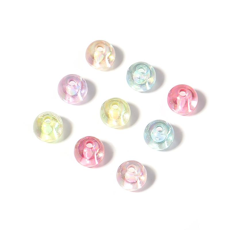 

TX25 100pcs 6 8 10mm Jelly Color Design Sense Cute Transparent Round Acrylic Jewelry Spacer Beads DIY Bracelet Necklace Trend 6mm(100pcs)
