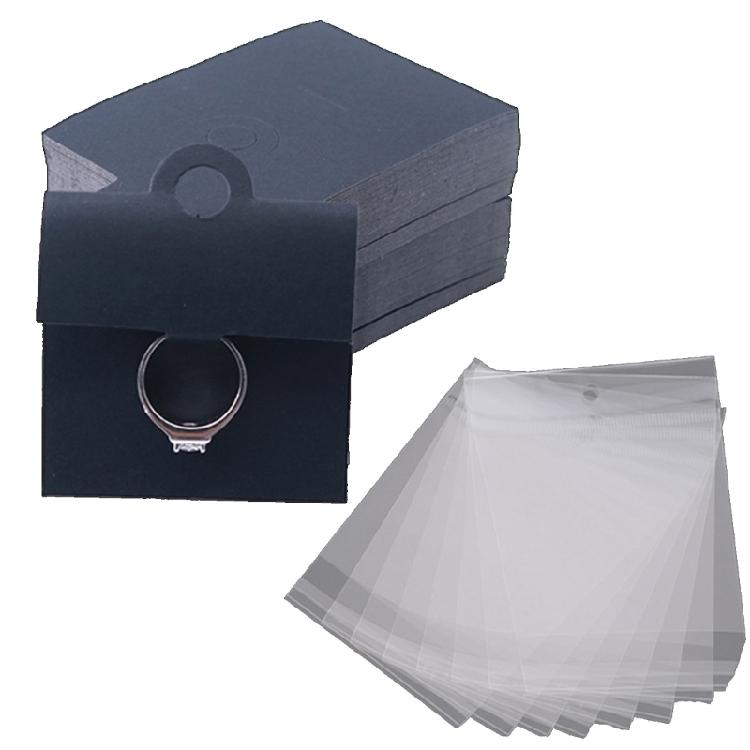 100 Pcs Kraft Ring Display Cards with Hanging Holes Blank Jewelry Display Cards