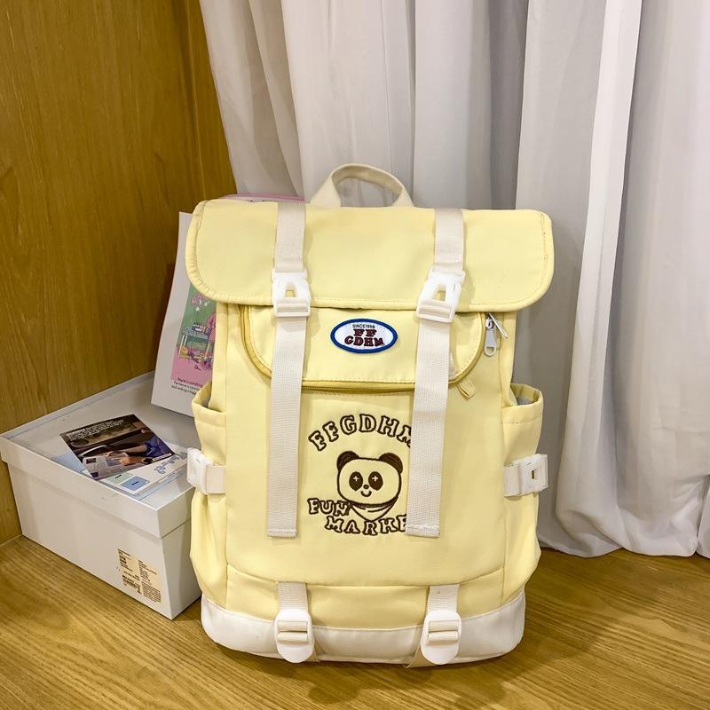 Color Block Backpack Student Schoolbag Women's Large Capacity Backpack