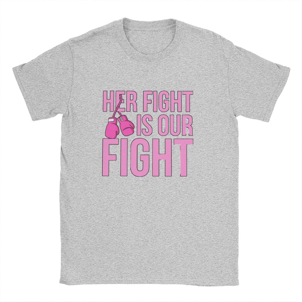 Fight Is Our Fight Breast Cancers  Men T Shirt  Casual Tee Shirt Short Sleeve Round Collar T-Shirt Cotton Summer Tops