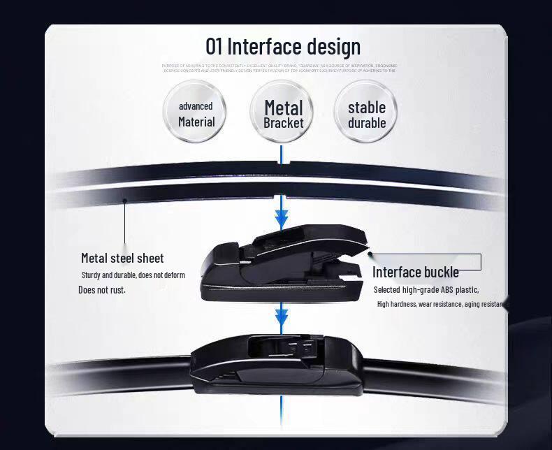 Geely Emgrand GL Wiper Blade Set: Fits 2017-2019 Models, Sizes 17"-20" with Rubber Strip and Boneless Design