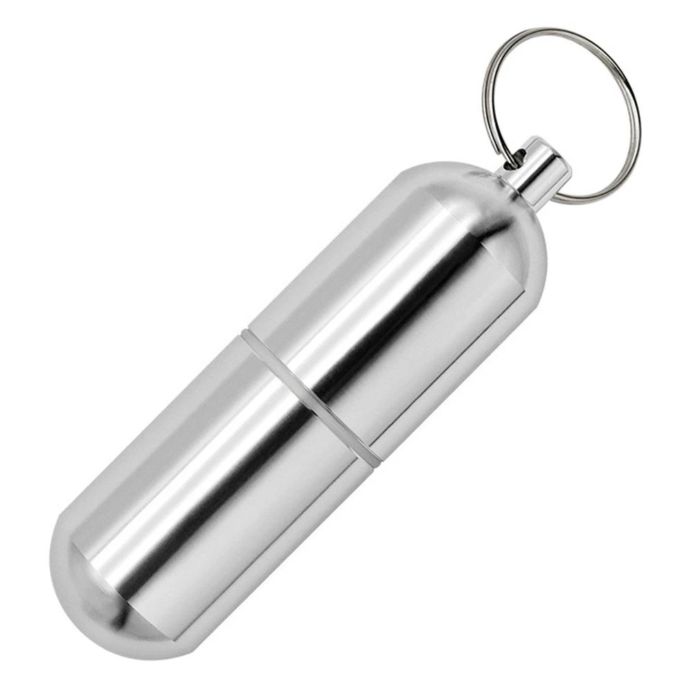 1-4 Stück Wasserdichte Aluminium Pillendose Schlüsselanhänger Karabiner Medikamentenbehälter Behälter Flaschenhalter Outdoor Pillenbox Pillendose Anhänger