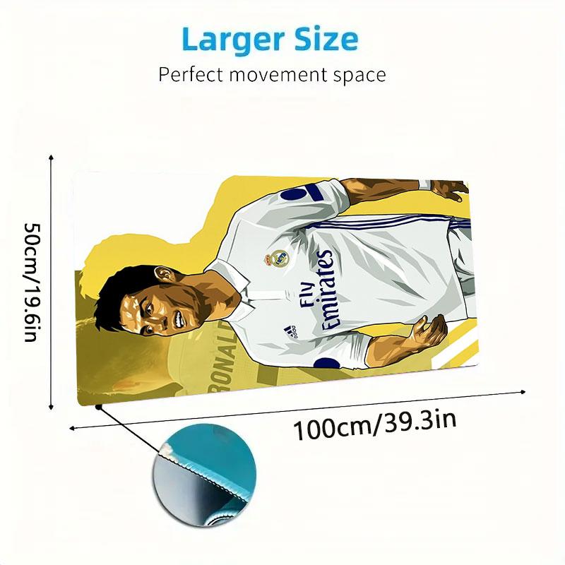 CR7 Mouse Pad, Large Gaming Desk Mat, Non-slip XXL Mousepad for Laptop & Tablet, Mini PC Playmat with Stitched Edges